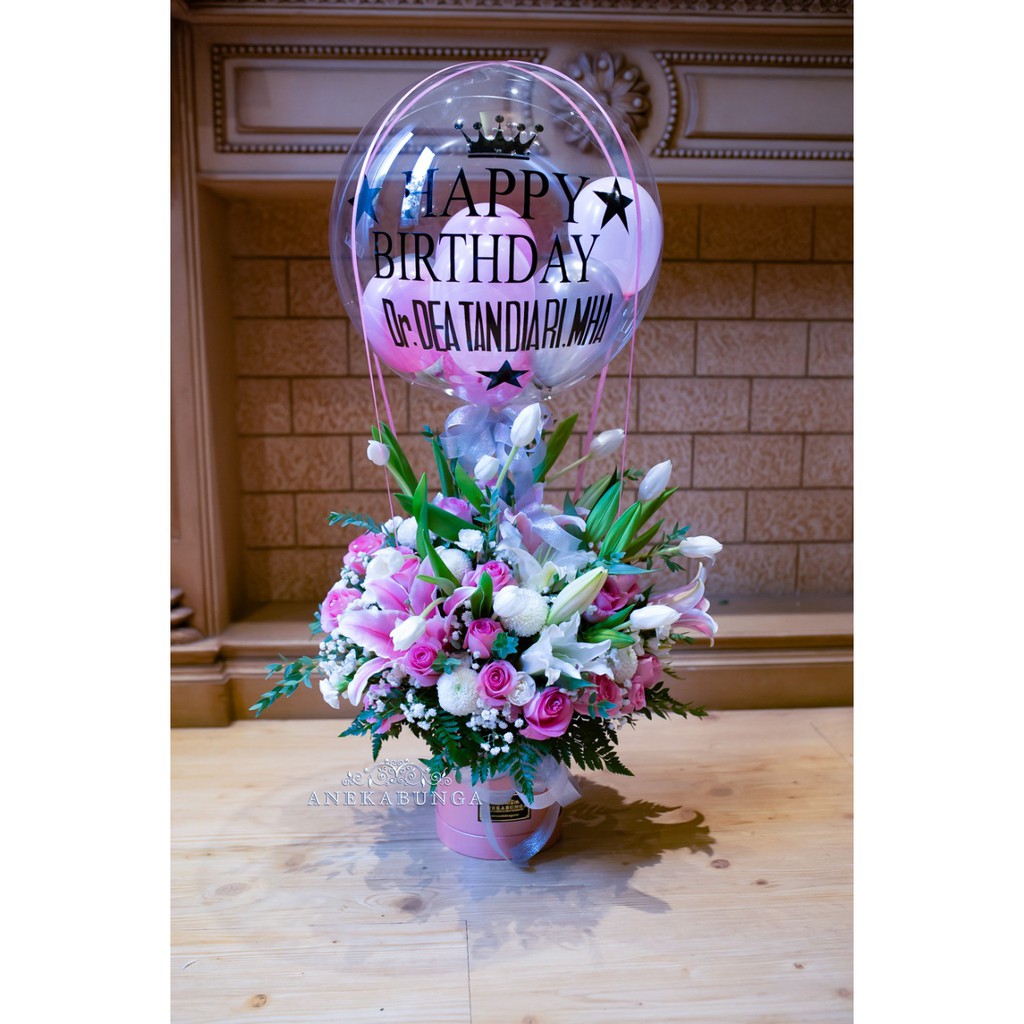 Rangkaian Bunga Asli Balon Baloon Fresh Flower Birthday Rangkaian Bunga Asli Balon Baloon Fresh Flower Birthday