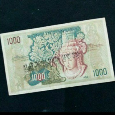 Uang Kuno 1000 Rupiah Seri Budaya Tahun 1952.