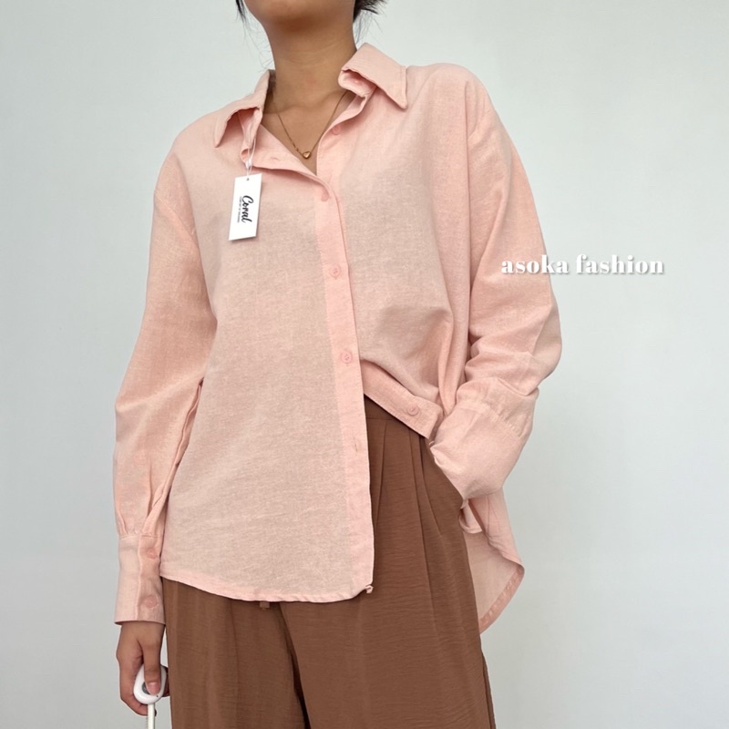 ASOKA Liza Shirt 550 - Kemeja Linen Basic Shirt - Kemeja Wanita Kemeja Polos