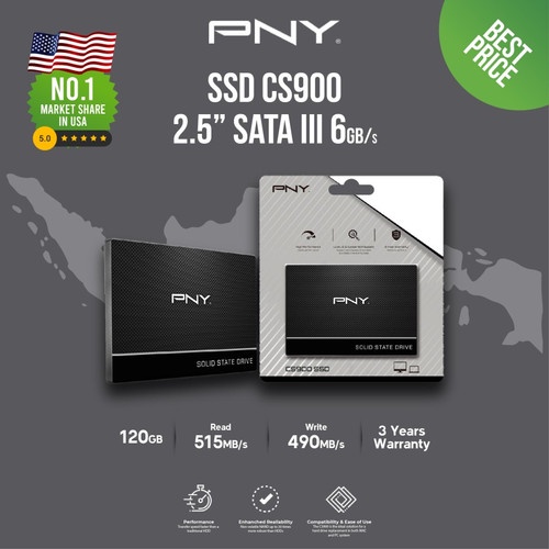 SSD 120 GB  240 GB PNY 2,5inch Internal SATA III 6Gb/s Nand 120GB resmi