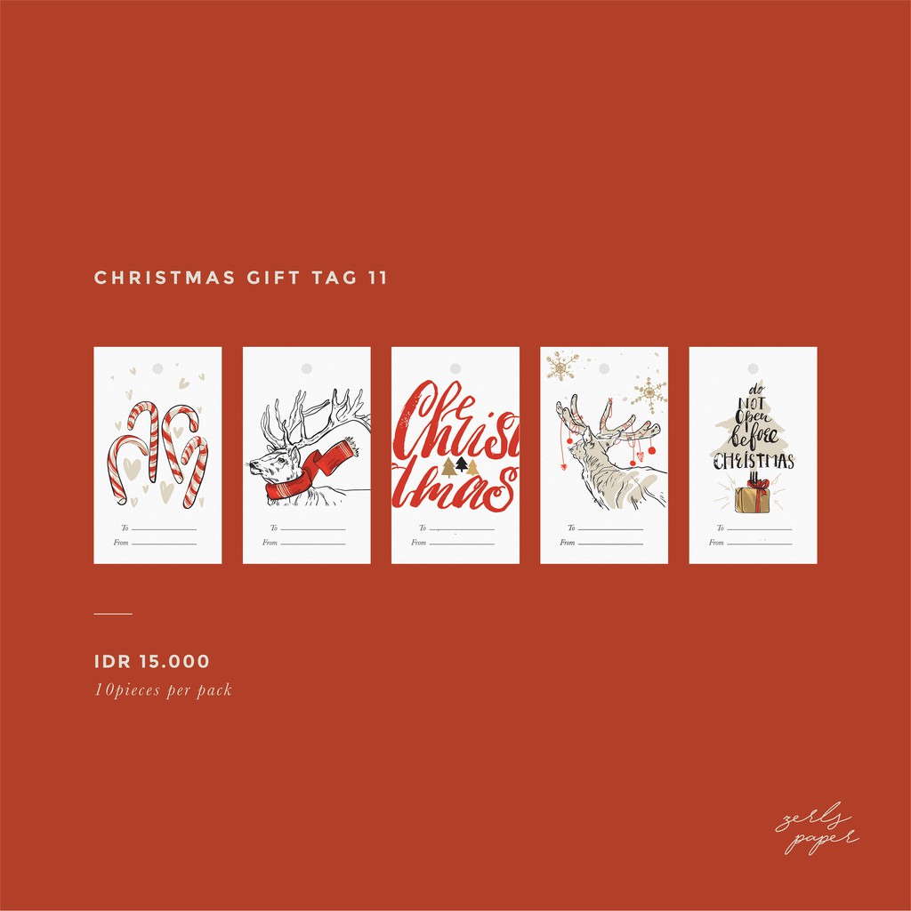 

ZERLS Christmas Gift Tag | Tag Hampers Hadiah Natal 09-15