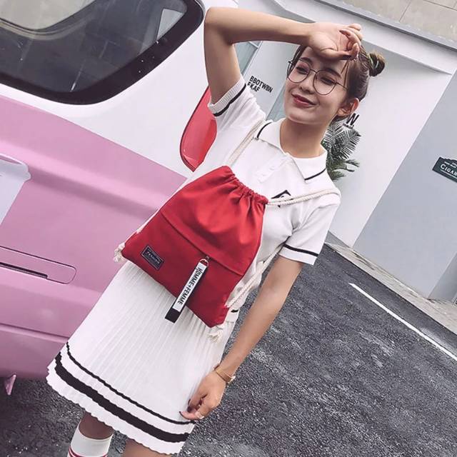 Tas Ransel Serut Wanita GENDONG WANITA CHIBAO IMPORT BATAM  KULIT PUNGGUNG BACKPACK PELANGI CEWEK PE