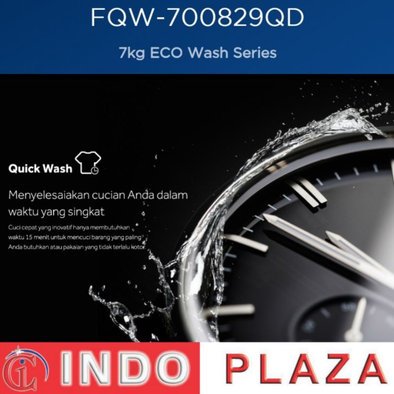 MESIN CUCI AQUA FRONT LOADING 7 Kg FQW-700829QD INVERTER