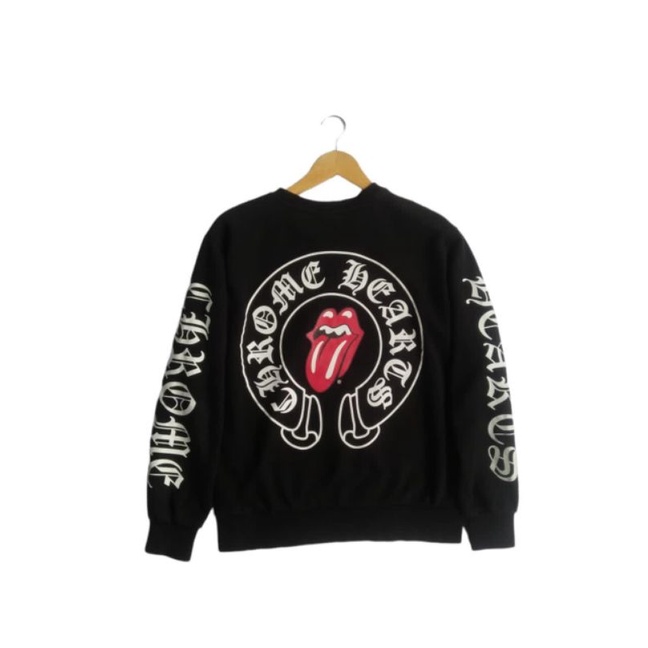 CREWNECK CHROME HEARTS X ROLLING STONE SECOND ORIGINAL PRIA KEREN MURAH