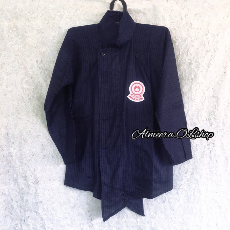 baju jawa surjan lurik biru navy raja keong