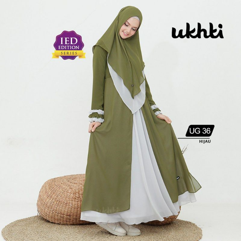GAMIS UKHTI UG36 SET JILBAB/GAMIS POLOS CANTIK SET JILBAB/GAMIS BAHAN CERUTY BABYDOLL SET JILBAB