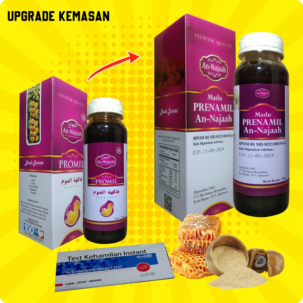 Madu Promil An-Najaah + Gratis 1 TES PACK Berubah Kemasan Prenamil An-Najaah 330 gr