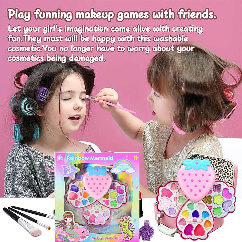 Girls Make-up Kit Child Eye Shadow Simulation Makeup Toy Cosmetics Party Performances 100% Safe