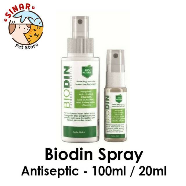 Biodin Spray 20ml/Obat Kulit Kucing/Anjing Kudis/Borok/Scabies/Jamur