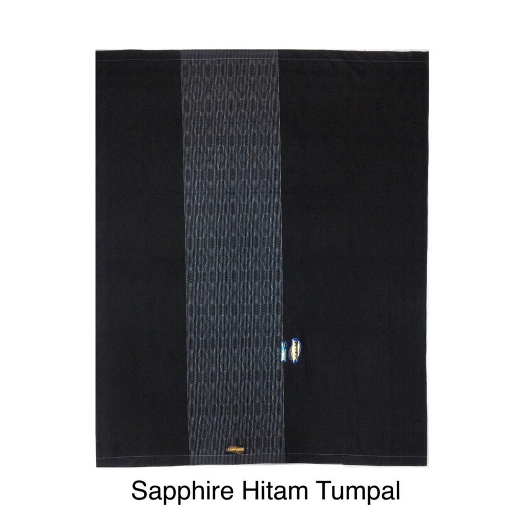 SARUNG SAPPHIRE HITAM TUMPAL - SAFIR SAPIR SHAPIRE WARNA HITAM SARUNG TENUN DEWASA PREMIUM EKSKLUSIF