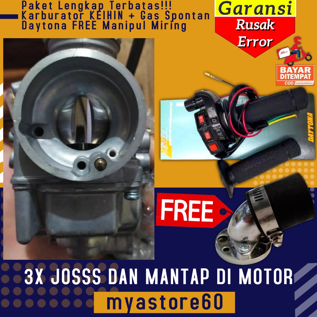 Paket Lengkap Terbatas!!! Karburator KEIHIN PE 24 PE 26 PE 28 Karbu Carburator Pe24 Pe26 Pe28 Plus Gas Spontan Keihin Gas Spontan Universal FREE Manipul Intake Miring Karburator PE 24 PE 26 PE 28 Motor / Intake Karbu / Manipul Karbu