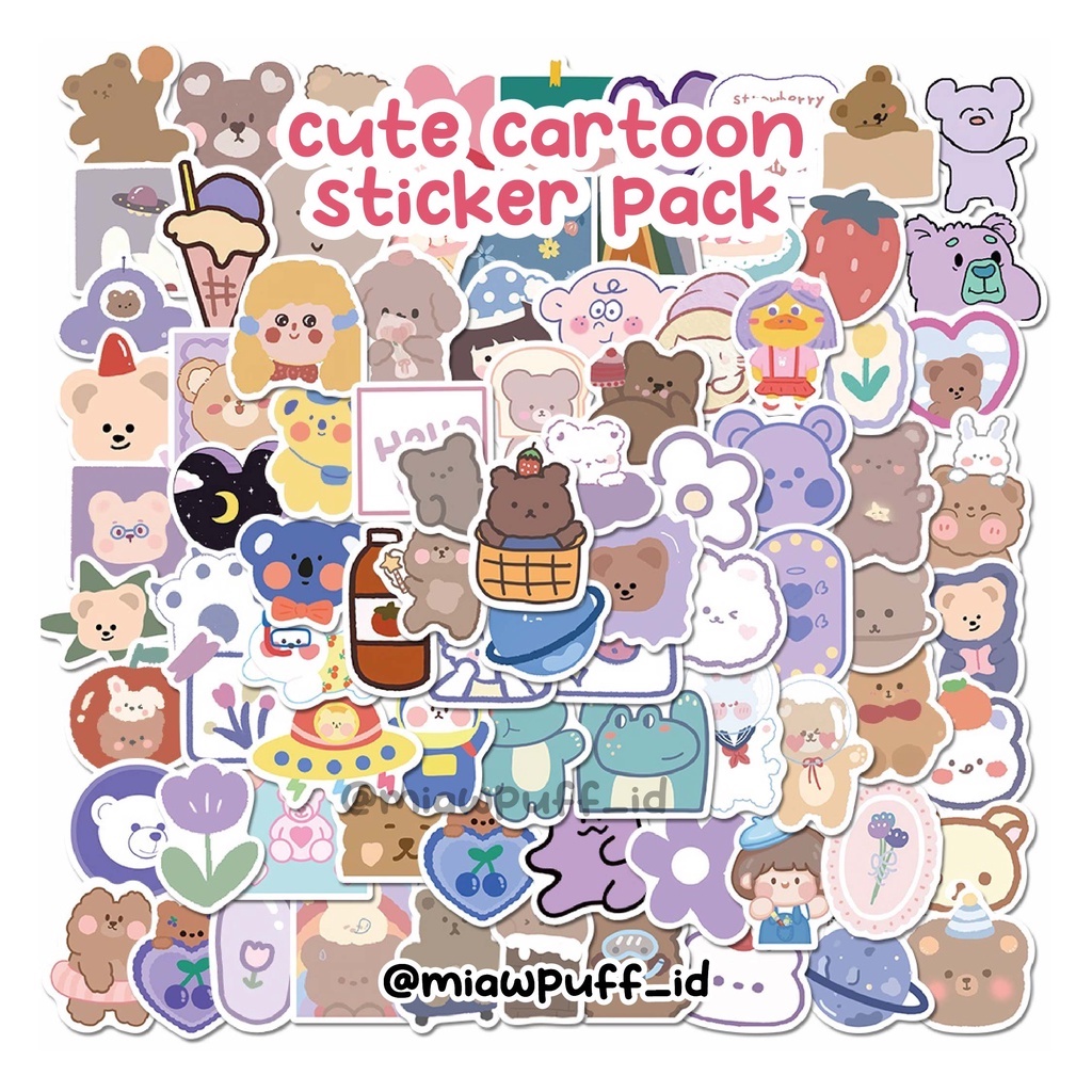

10 PCS/ CUTE CARTOON PREMIUM TEBAL/KARTUN LUCU STICKER PACK/KARTUN AESTHETIC/STIKER LUCU AESTHETIC