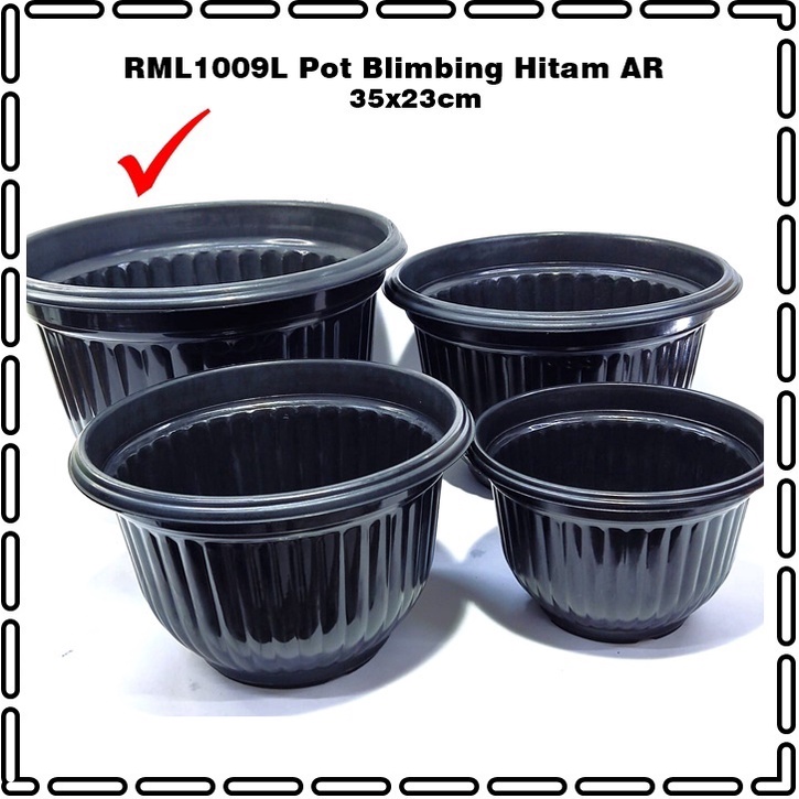 Pot Tanaman Model Blimbing Warna Bata/Hitam AR No. 35