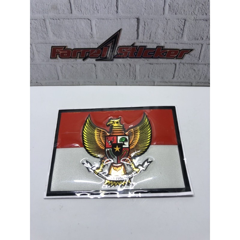 stiker bendera garuda timbul