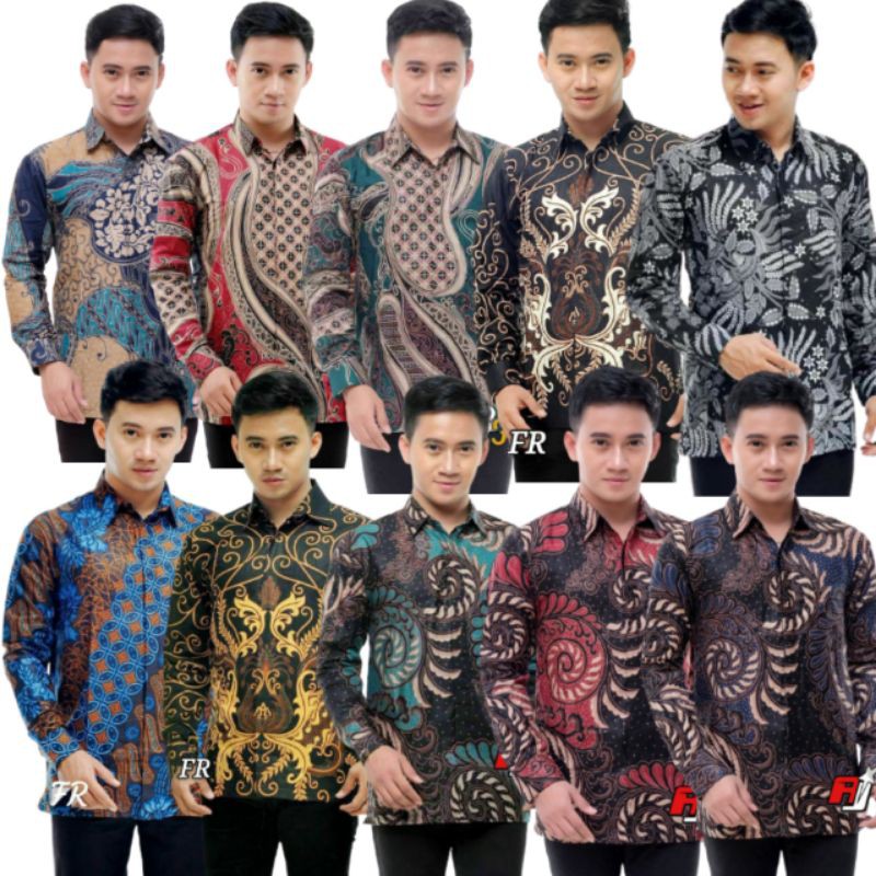 Kemeja batik lengan panjang size m l xl xxl