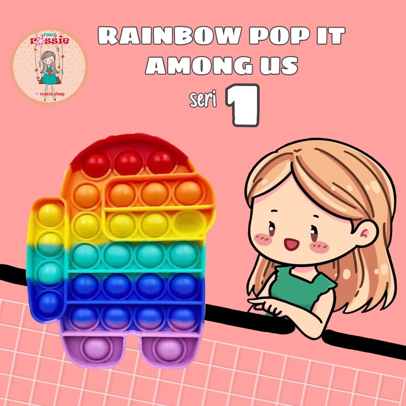 READY!READY! Fidget Pop It Rainbow Lengkap Murah/Mainan Sensorik Pereda Stres/Pop It Viral-Among ver 1
