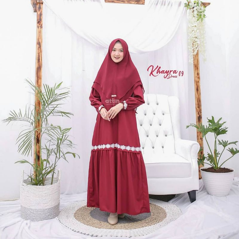 KHAYRA SYARI PLUS KHIMAR CERUTY UKURAN M - L - XL - XXL - XXXL - 4XL GAMIS SYARI BUSUI POLOS MURAH TERBARU MAXI DRESS JUMBO GAMIS KEKINIAN SYAR'I GAMIS BERKUALITAS BAJU GAMIS PESTA KONDANGAN SET JILBAB 2 LAYER ABAYA PREMIUM GAMIS JUMBO SERAGAM UMROH HAJI