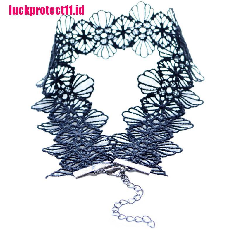 (LUCK) Kalung Choker Bahan Lace Gaya Retro / Boho / Vintage / Gothic Untuk Wanita