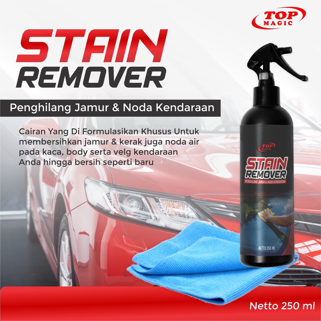 TOP STAIN REMOVER Pembersih Jamur Kaca Mobil Waterspot Remover Glass Reborn Penghilang Kerak Body Kaca Mobil Original