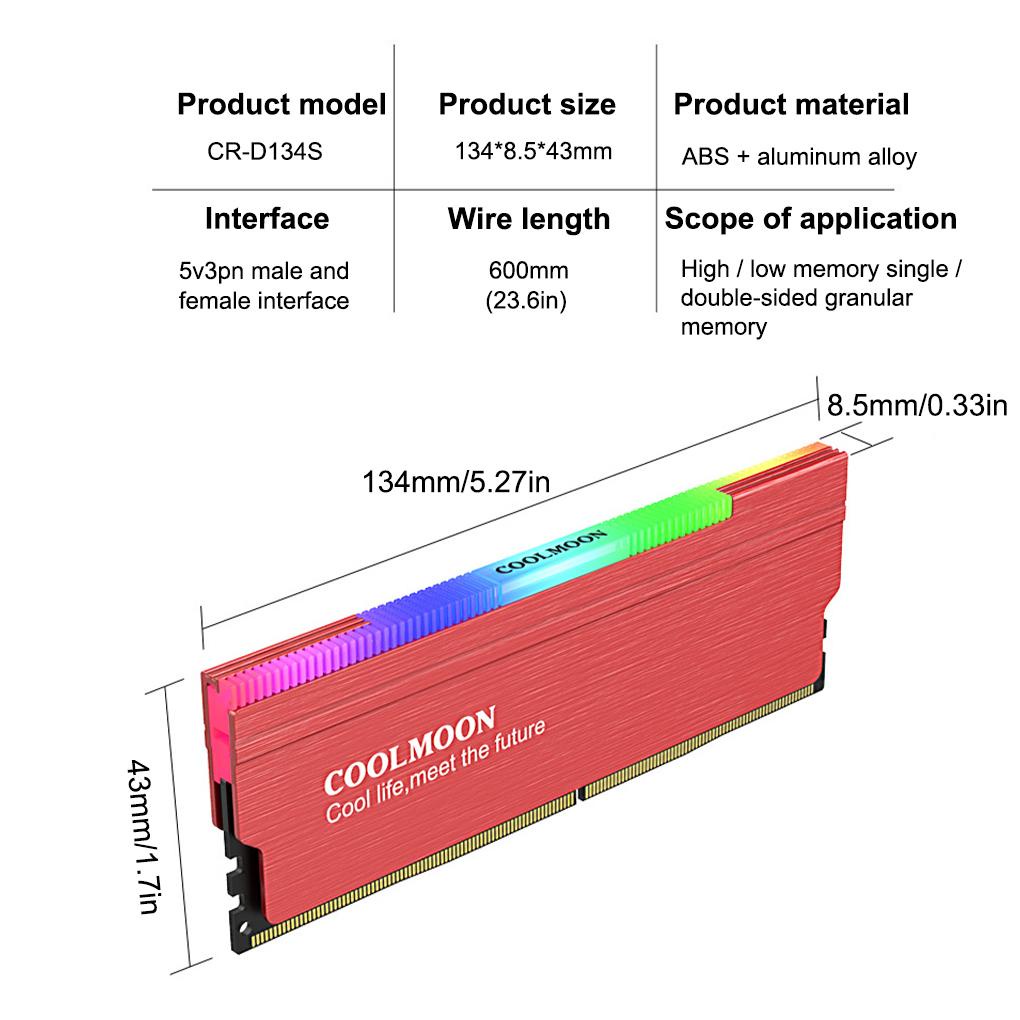 Coolmoon Heatsink Pendingin Memori RAM Komputer Desktop 4pin 3pin (house2020)