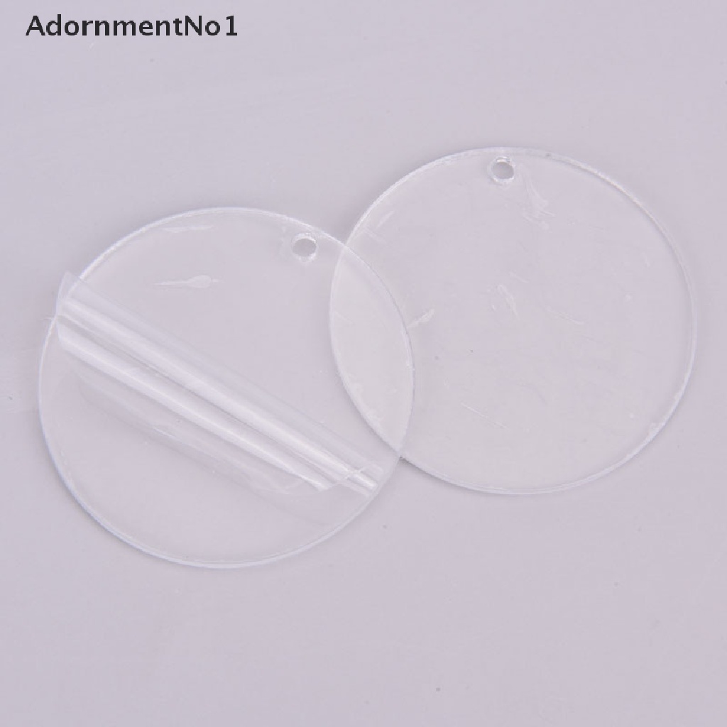 [AdornmentNo1] 10PCS Acrylic Clear Circle Discs Keychain Blanks Tassels Keyrings DIY Pendants [new]