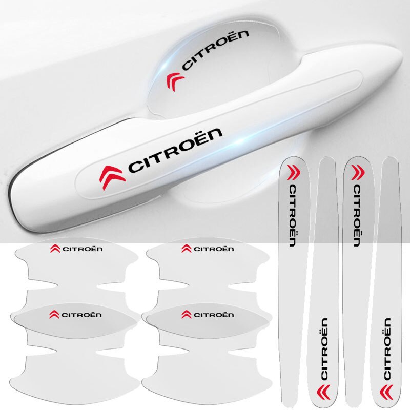 8pcs film Pelindung handle Mobil Transparan Untuk Citroen C1 C2 C3 C4 C5 C3 Picasso C-Elysee Jumper