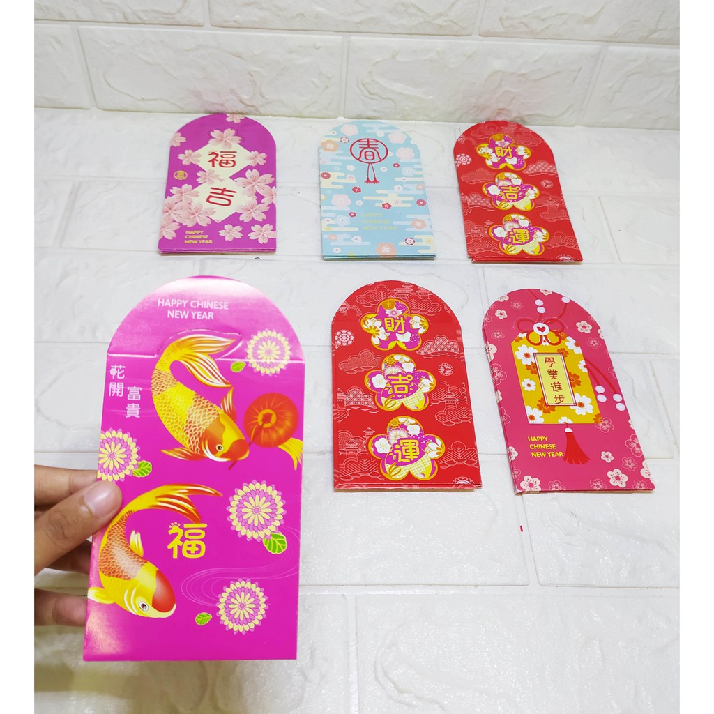 ( isi 24 pcs ) Angpao Sedang Sakura Koi ikan Yu Rejeki Keberuntungan