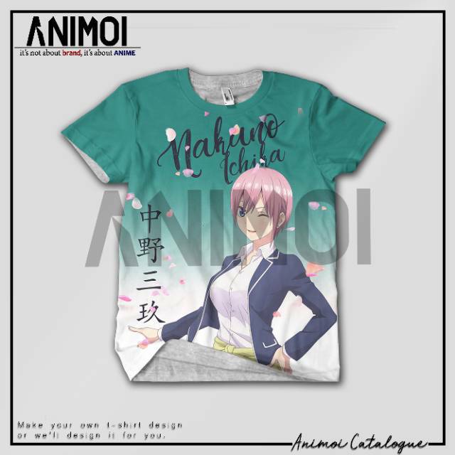 Kaos Fullprint Anime || Nakano Ichika || Gotoubun no Hanayome