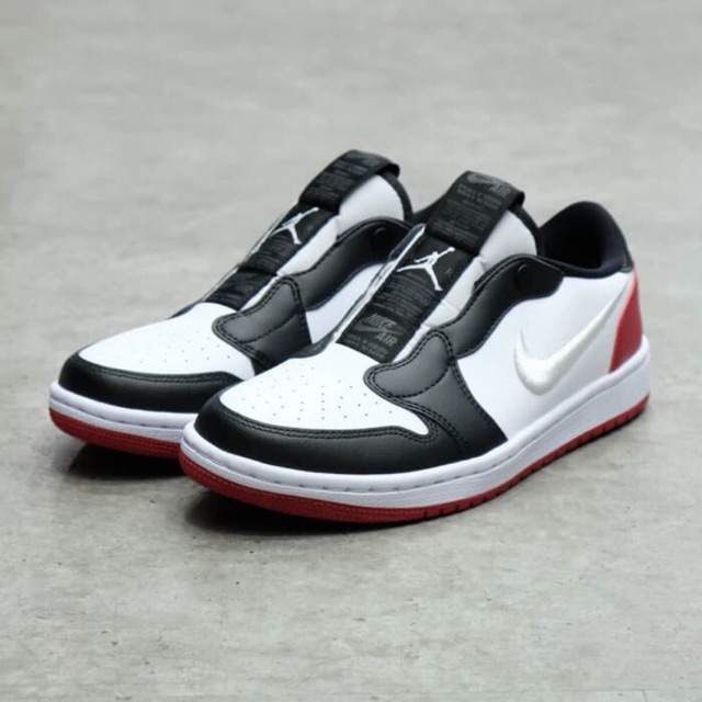 SEPATU NIKE AIR JORDAN 1 LOW SLIP-ON BLACK TOE AV3918102 NIKEAUTHENTIC - 38