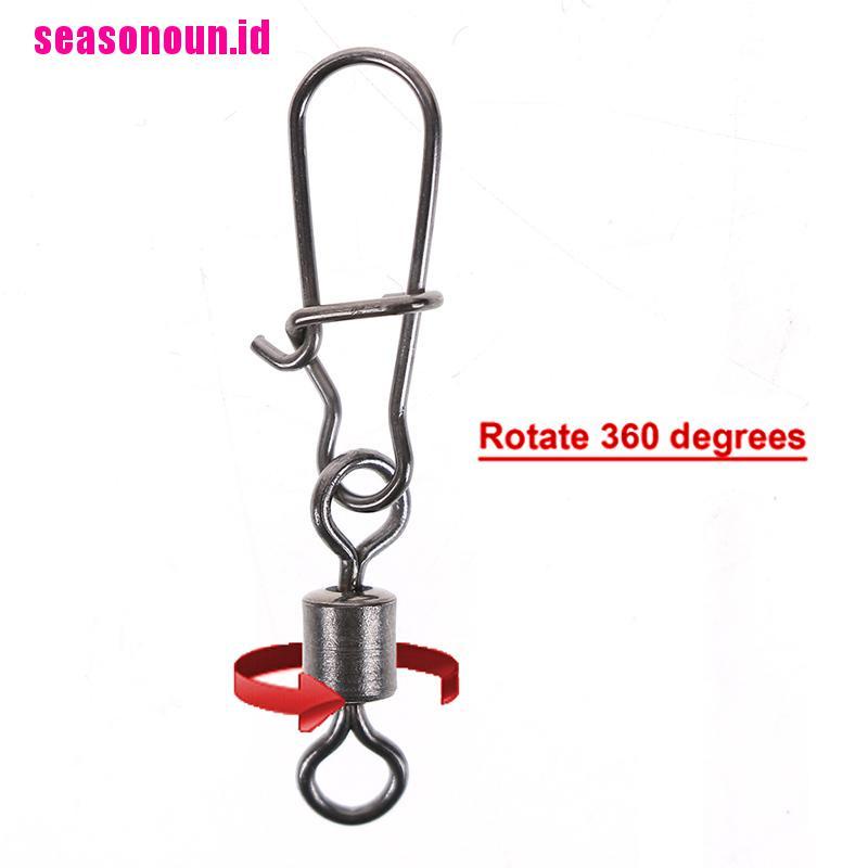 (seasonoun) 200pcs Kili-Kili Pancing rolling swivel Bahan stainless Steel