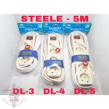 Steele StopKontak Arde 2,3,4,5 Lubang (Kawachi) Panjang 1,5m 3m 5m 10 METER + SAKLAR LAMPU DN-3-4-5