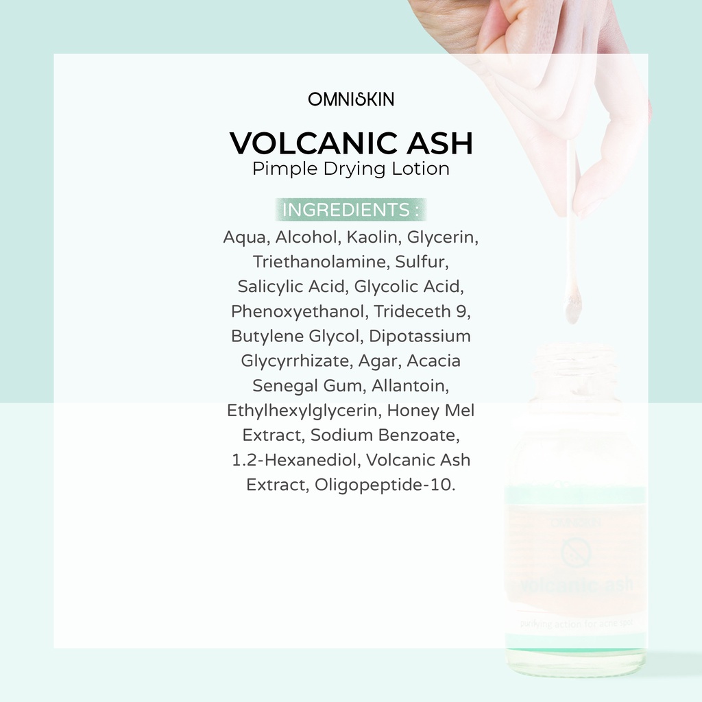 ORIGINAL BPOM - OMNISKIN Cica Volcanic Ash Pimple Drying Lotion - OBAT Totol Jerawat 20 ml