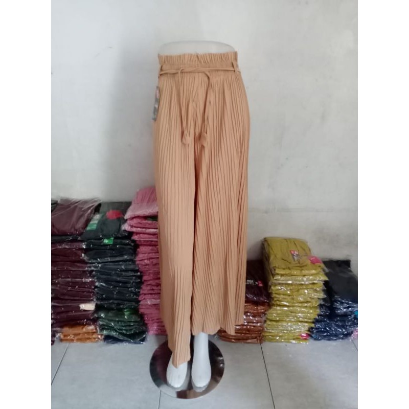 CELANA KULOT TALI LONCENG / CELANA KULOT  PLISKET / CELANA PANJANG WANITA / KULOT HIGH WAIST / KULOT PLISKET