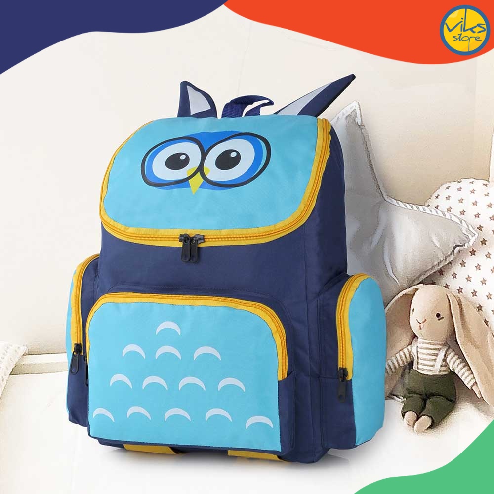 Tas Sekolah Anak Laki Perempuan Tk Sd Paud Tas Ransel Bahu Tas Karakter Binatang Hewan Lucu Backpack Premium Owl