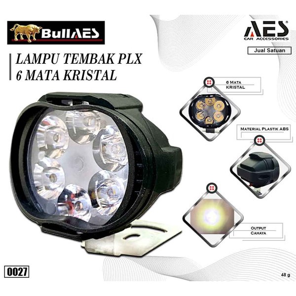 Lampu Tembak 6 Mata Plastik Waterproof Spot Flood PLX 6 OVAL