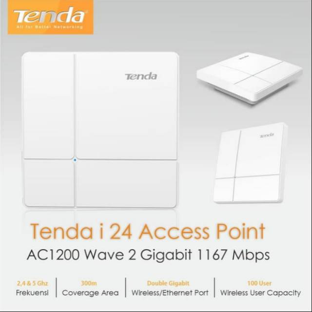 Tenda i24 Wireless Access Point AC1200 Wave 2 Gigabit Wireless AP 1167Mbps