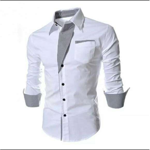 sf Kemeja xky putih 555 58.000 matt katun stretch ld104 pj70 fit to L.kantong asli