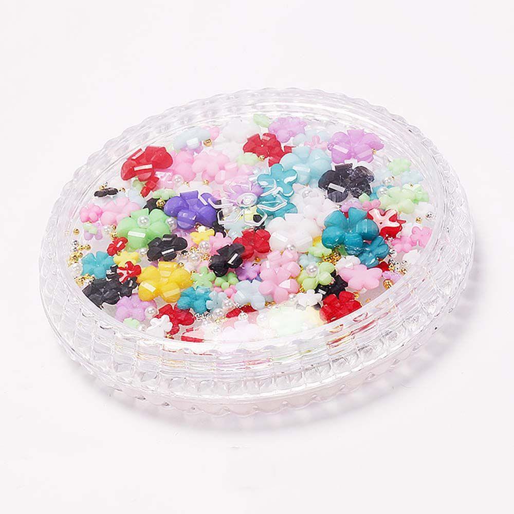 Mxbeauty Set Dekorasi Kuku Bunga Lucu Resin 3D Pesona Kuku Gaya Jepang Manicure Steel Ball Nail Ornaments