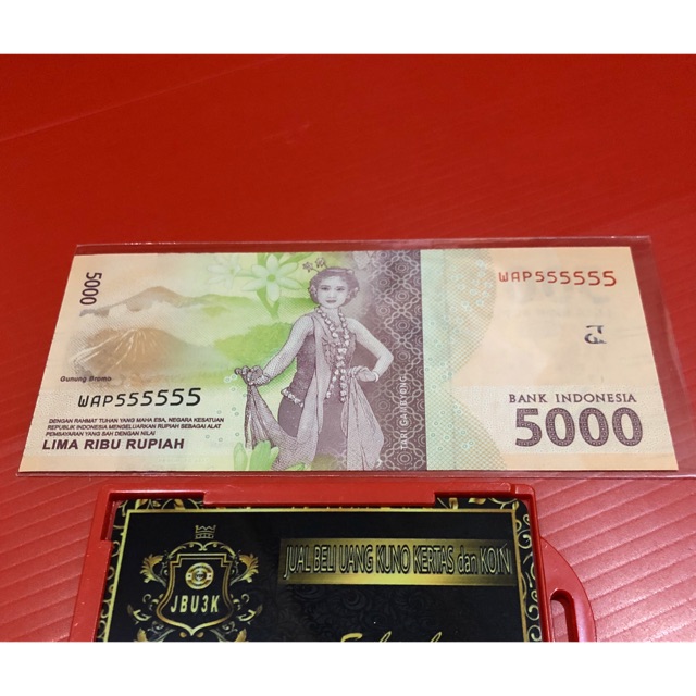 Uang nomer seri cantik solid 555555 Unik n Langka