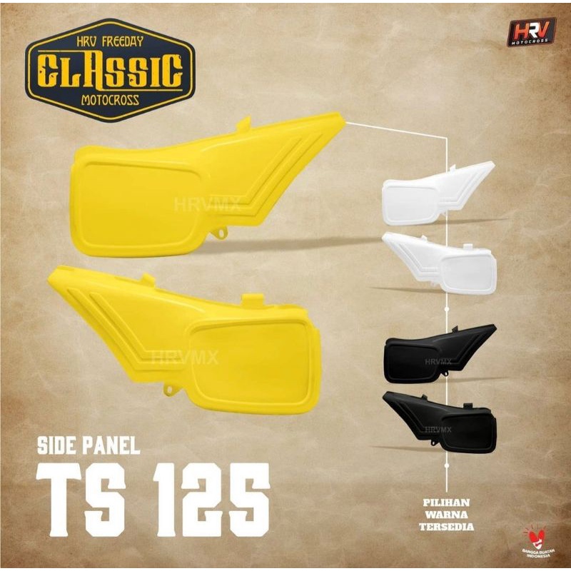 SIDE PANEL SUZUKI TS 125 HRV ORIGINAL. COVER BELAKANG MOTOCROSS JADUL VINTAGE ENDURO TRABAS TRAIL RM