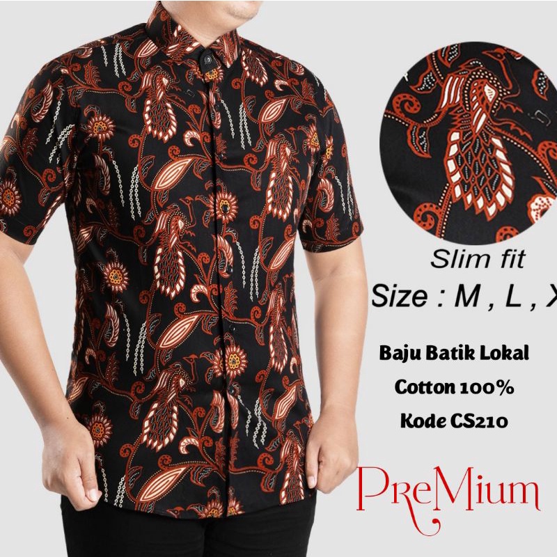 BAJU KEMEJA BATIK PRIA SLIM FIT LENGAN PENDEK COLIN DION CBS 577