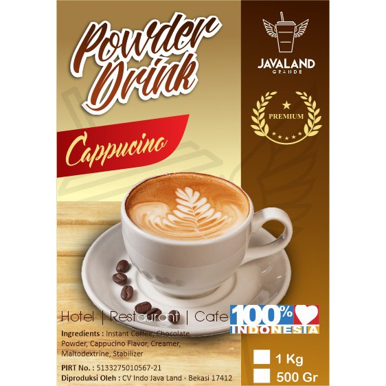 Javaland Bubuk Minuman Rasa Cappucino 1Kg - Premium Plain | Bubble Powder Drink Boba