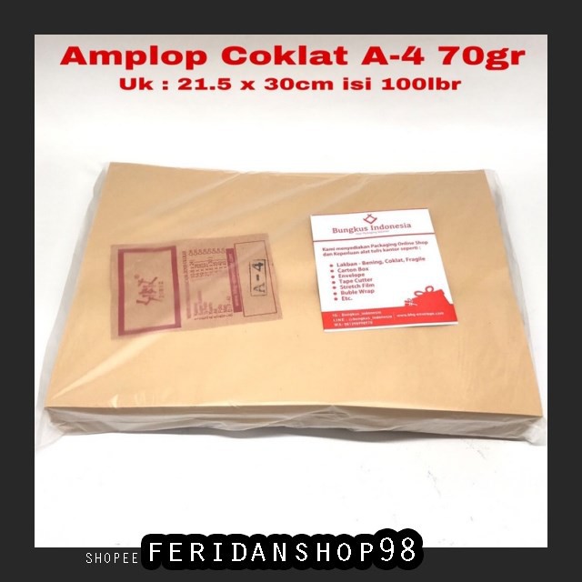 

BT164 AMPLOP COKLAT A-4 BEST ISI 100LBR BY FERIDANSHOP98