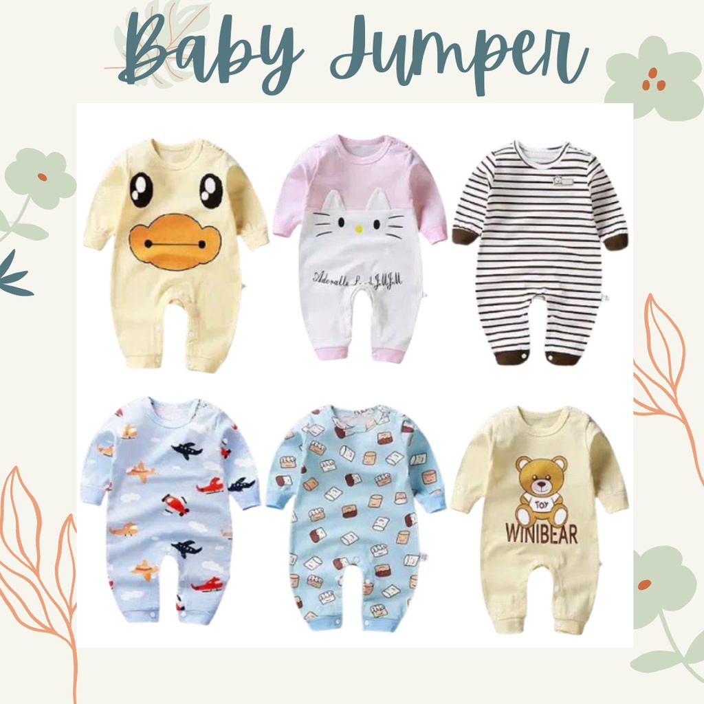 MBSS JUMPER BAYI PANJANG IMPORT 0-6 bulan / romper bayi baju bayi jumper lucu bayi 100% import A1