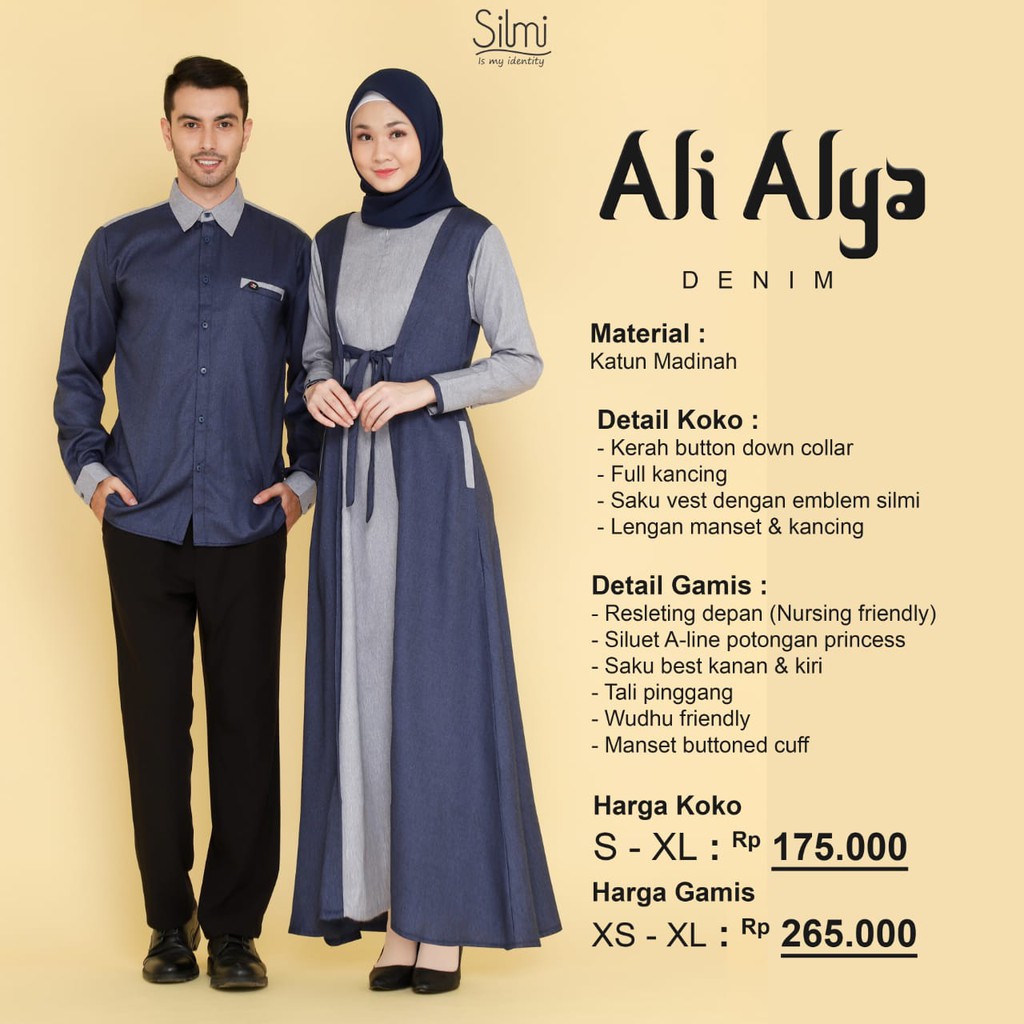 Baju Muslim Couple Pasangan Kemeja panjang