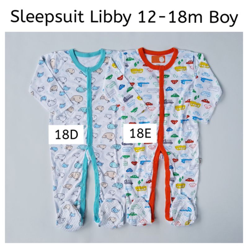 SATUAN PILIH MOTIF Sleepsuit Libby Premium Big Size 12 18 24 Bulan Boy Antislip