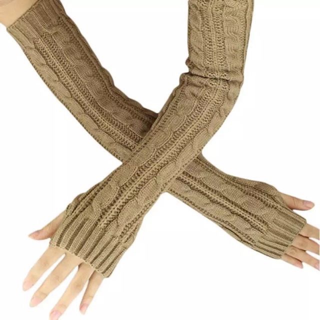 IMPORT Glove Fingerless Long Sarung tangan panjang rajut wool sunscreen winter musim dingin