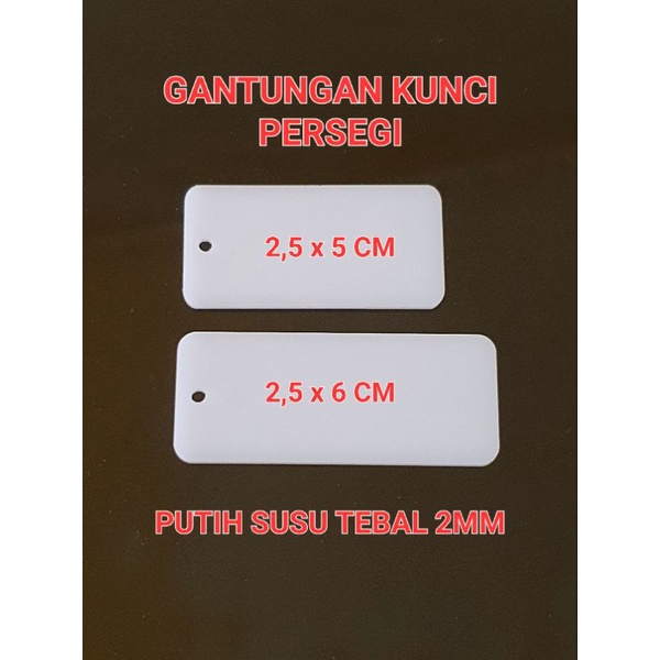 GANTUNGAN KUNCI PERSEGI PUTIH SUSU