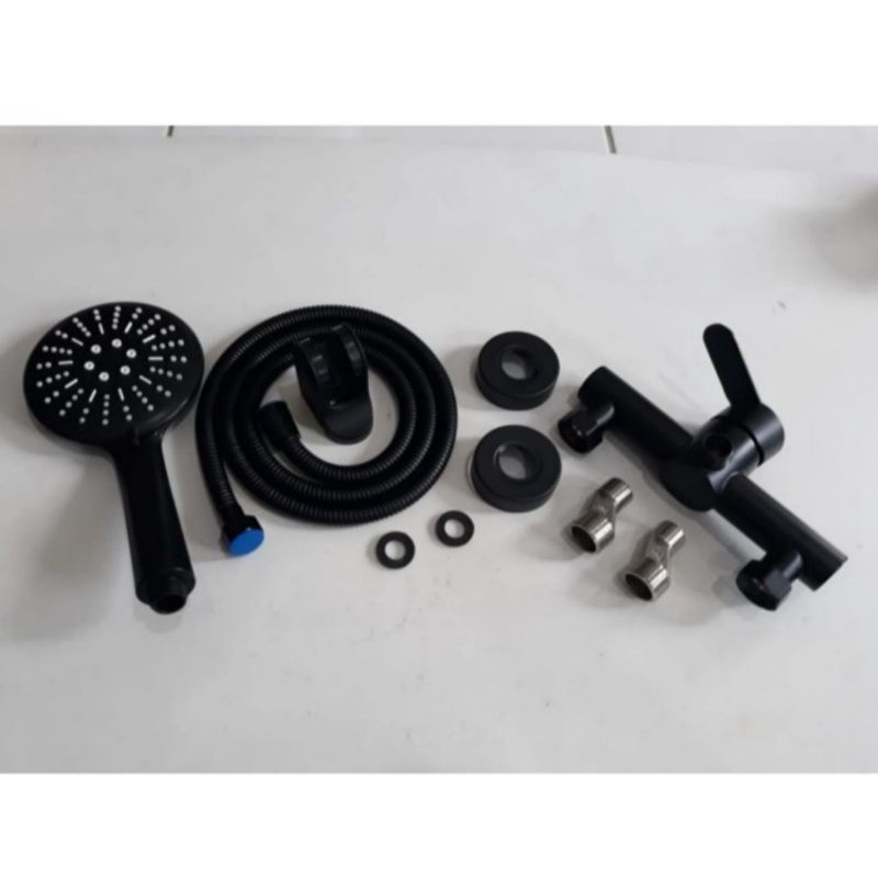 Kran shower hitam paket lengkap / Shower hitam paket lengkap