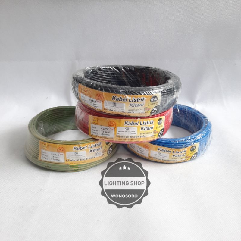 Kabel kawat tembaga NYA 1.5 25 meter full